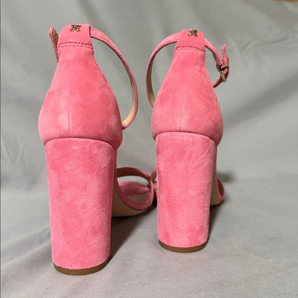 Sam Edelman Pink Suede Block Heels - Picture 6 of 6